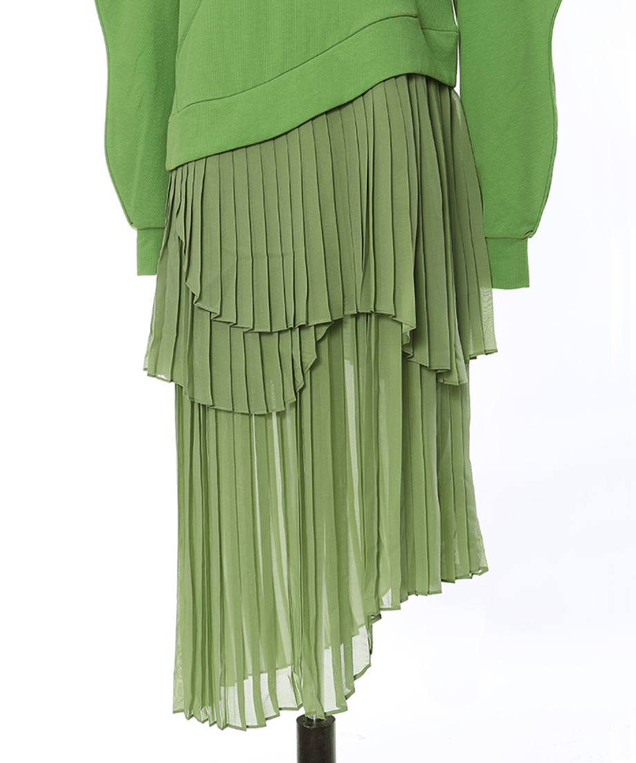 Pleated Hoodie Dress