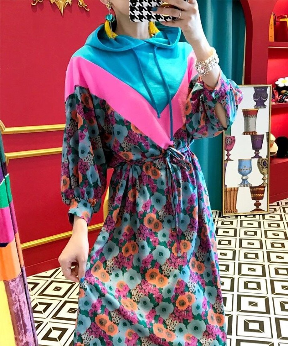 Floral Hoodie Dress