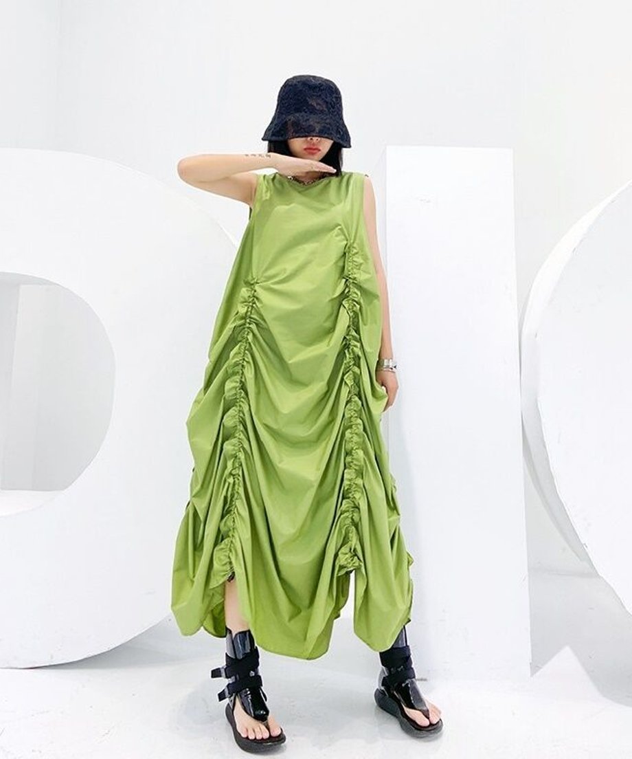Ruched Balloon Silhouette  Dress