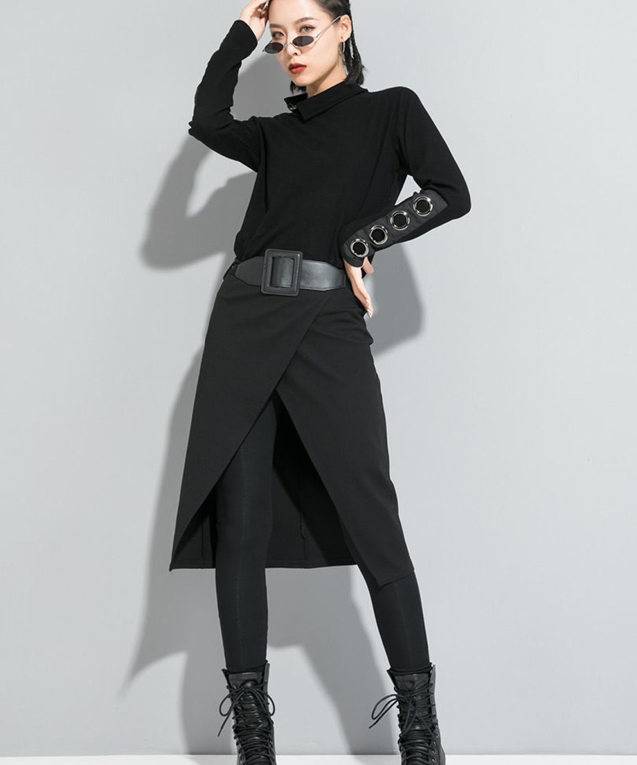 Asymmetric Wrap Skirted Leggings