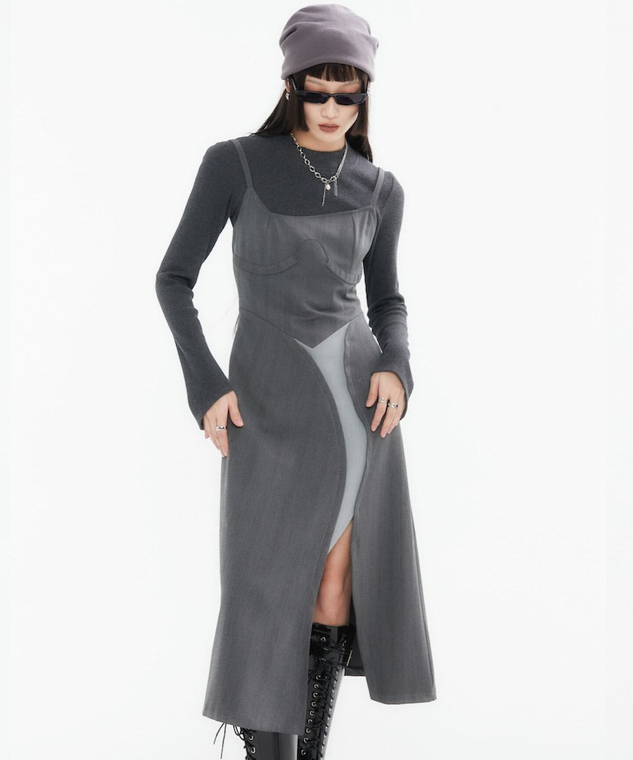 Layered Slit Dress