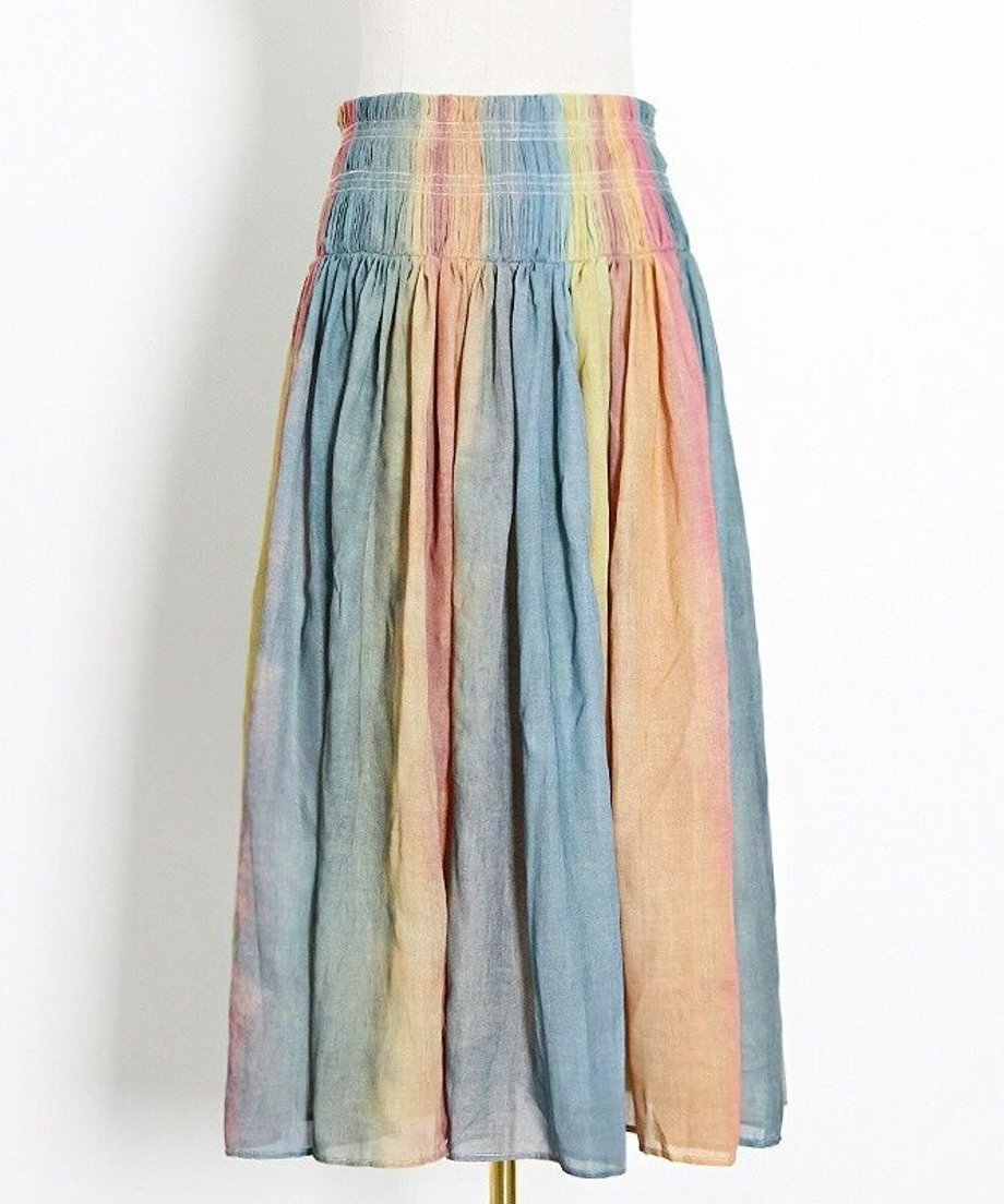 Pastel Gradient Pleated Skirt
