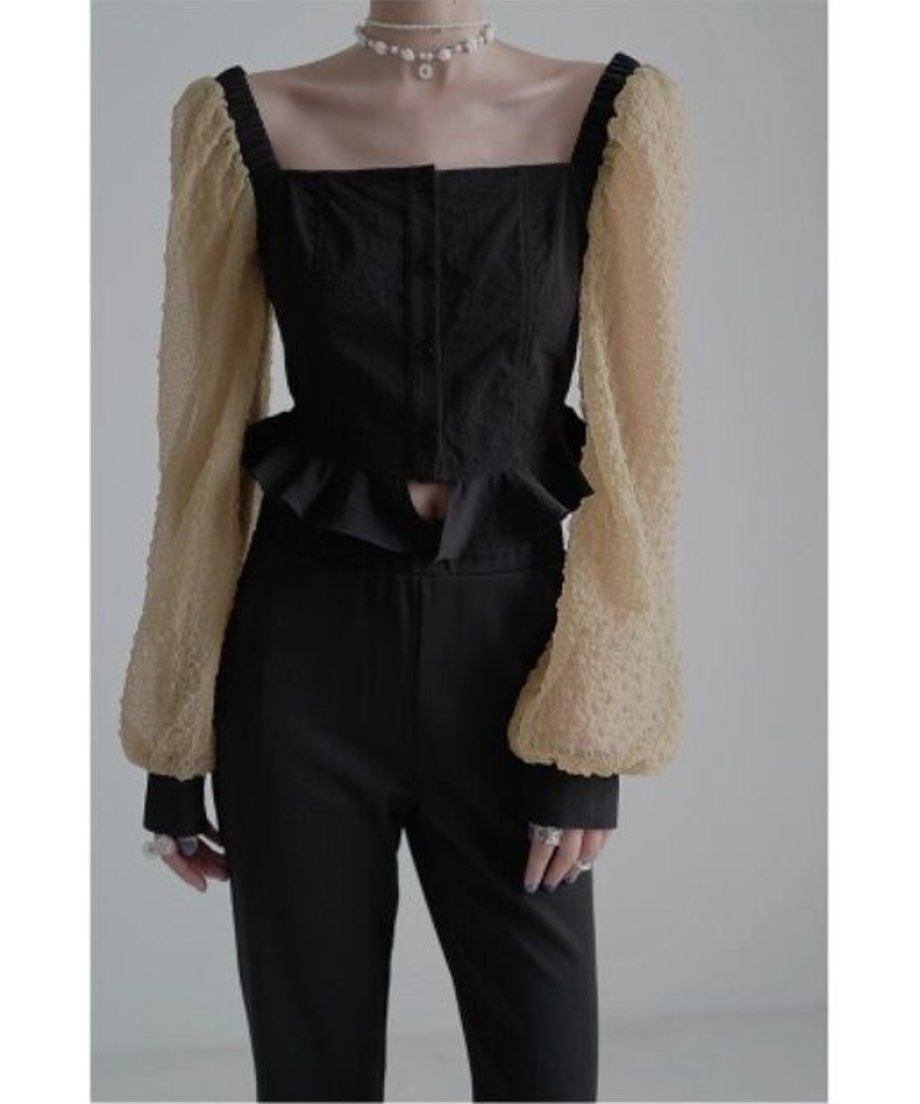 Square-neck Patchwork Top