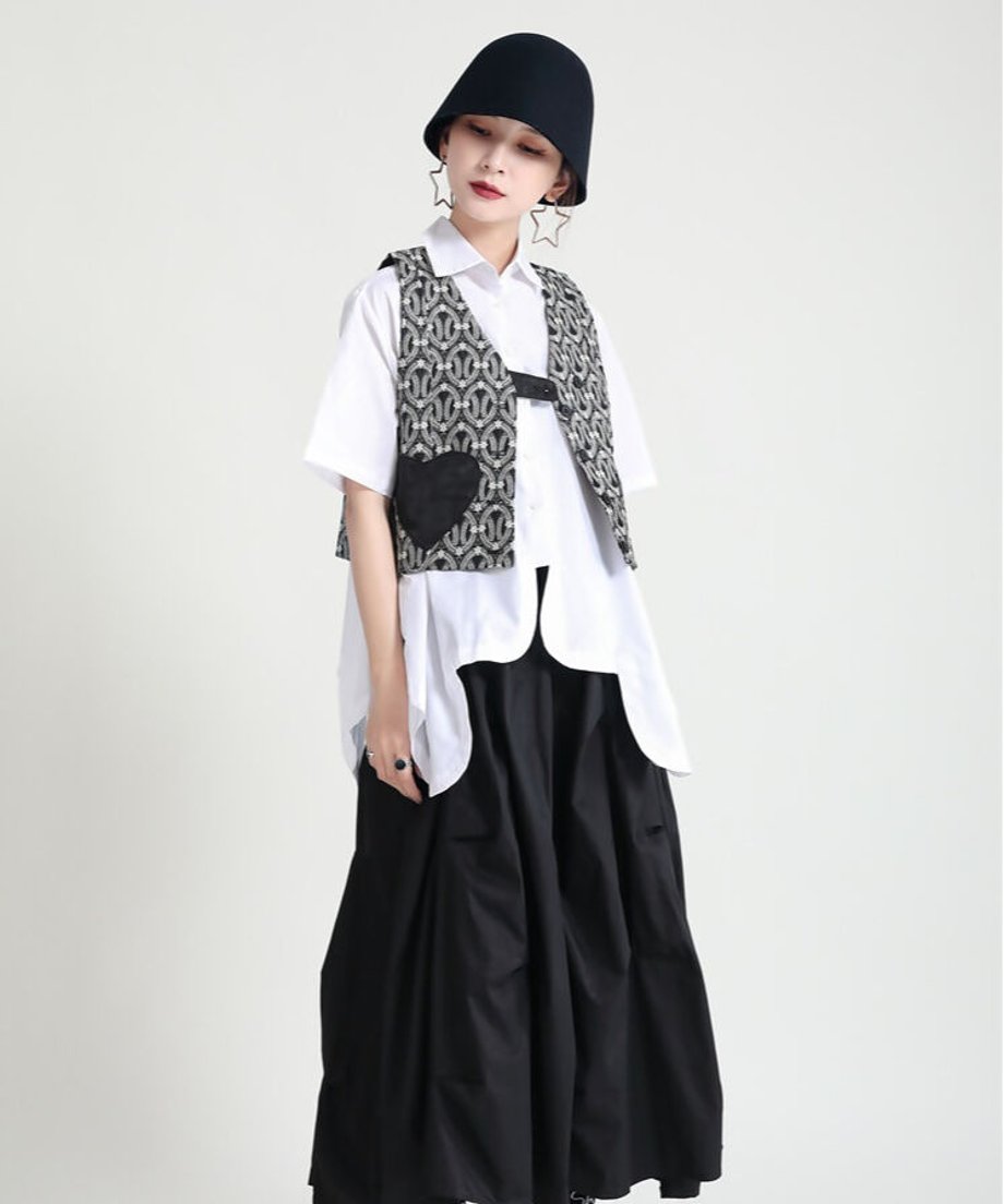 Heart Pocket Jacquard Vest