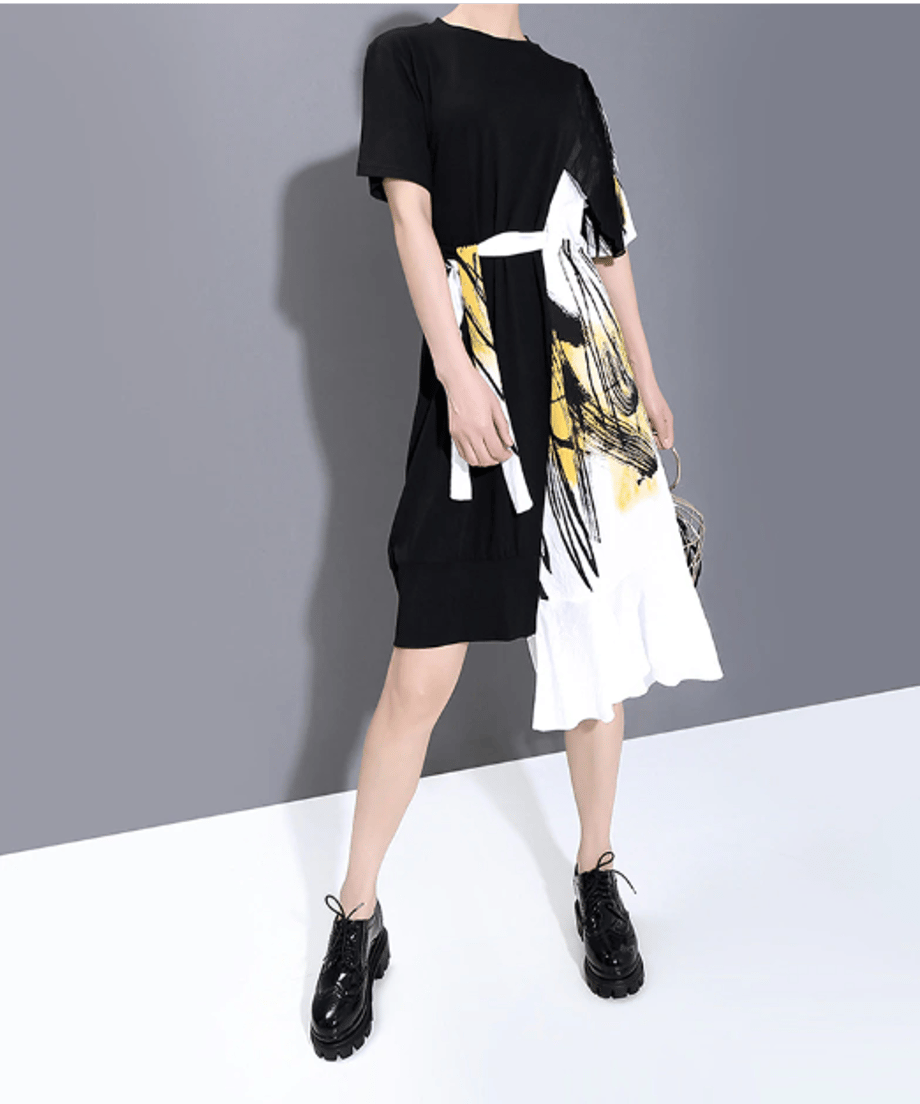 Split Abstract Art Dress