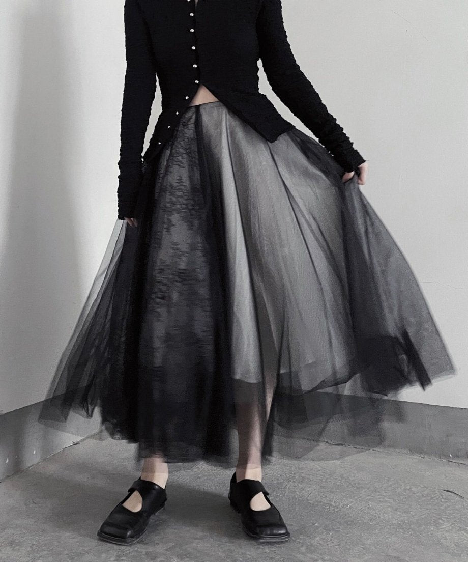 Tulle Layered Gradient Skirt