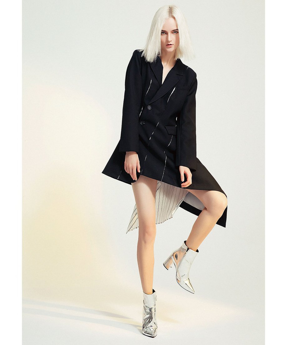 Pleated Panel Tailored Jacket
