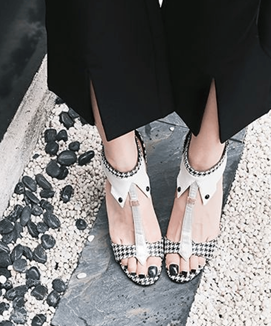 Houndstooth SpiralHeel Sandals