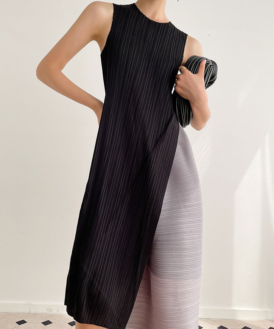 Half Flare Pleated Dress