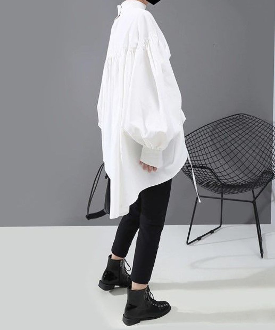 Drawstring Ruched Volume Blouse