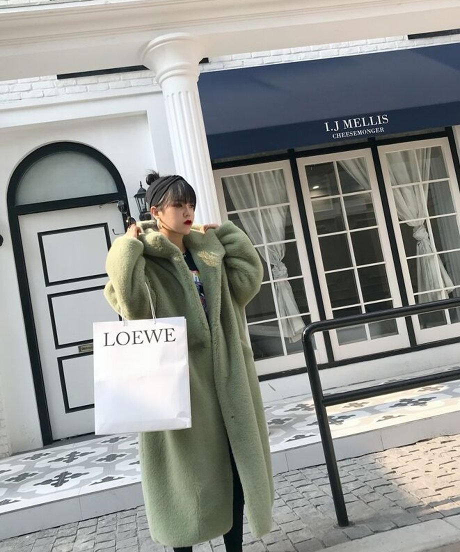 faux fur long coat