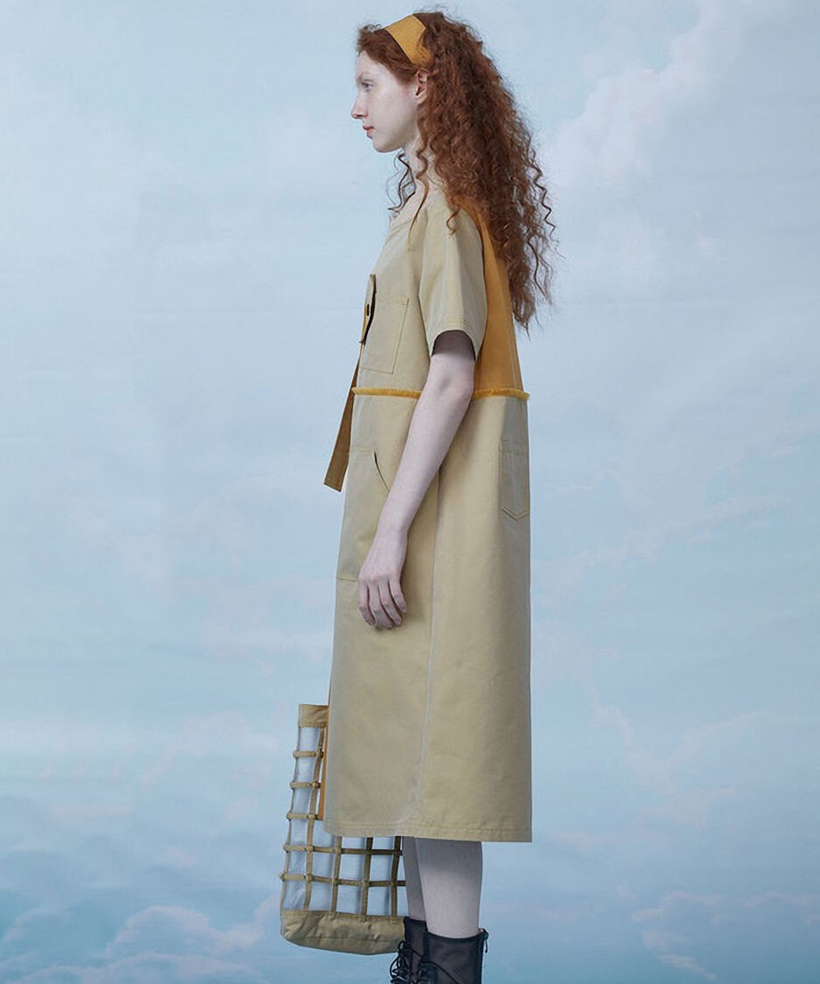 Dual Tone Asymmetric Strap Dress