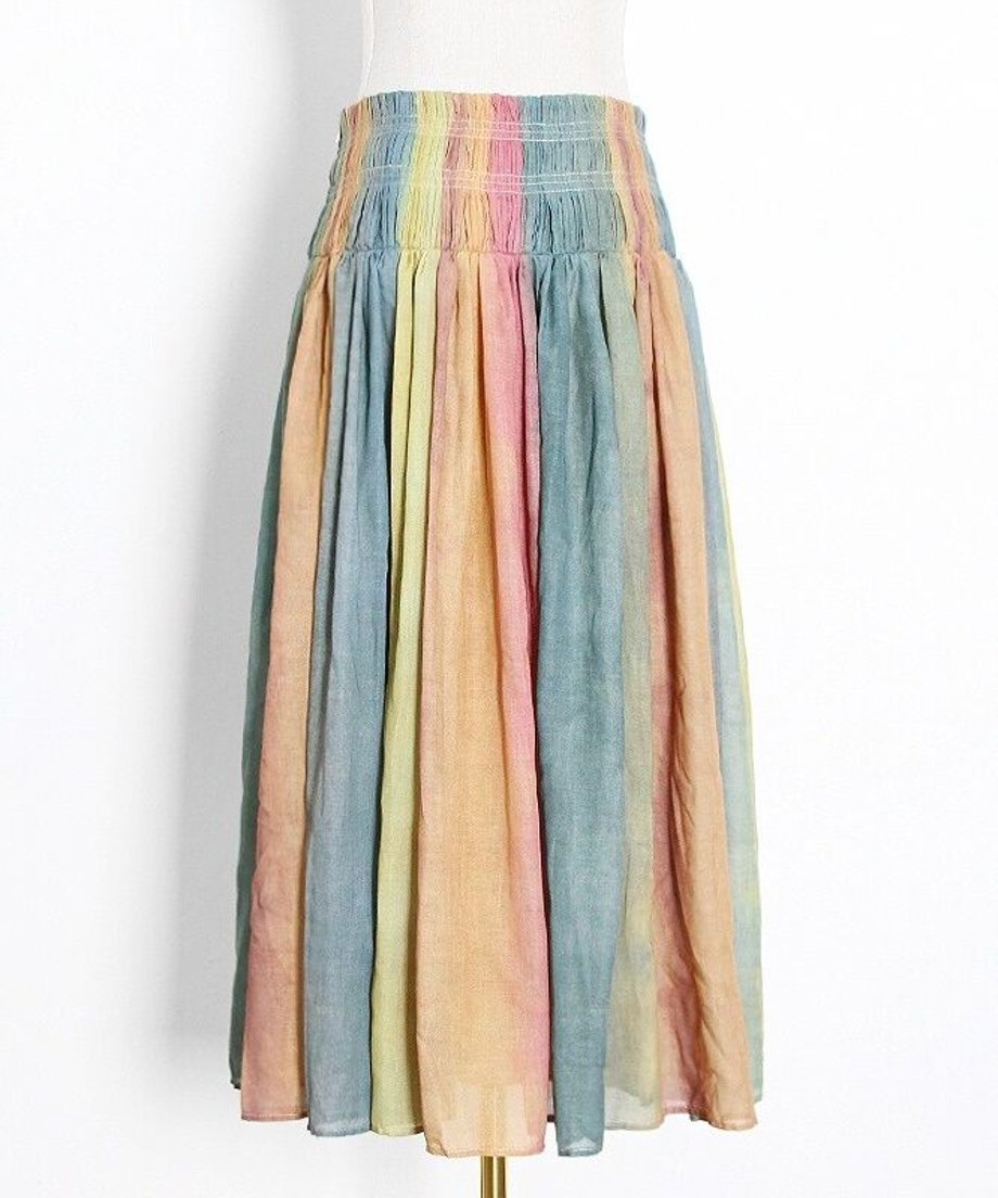 Pastel Gradient Pleated Skirt