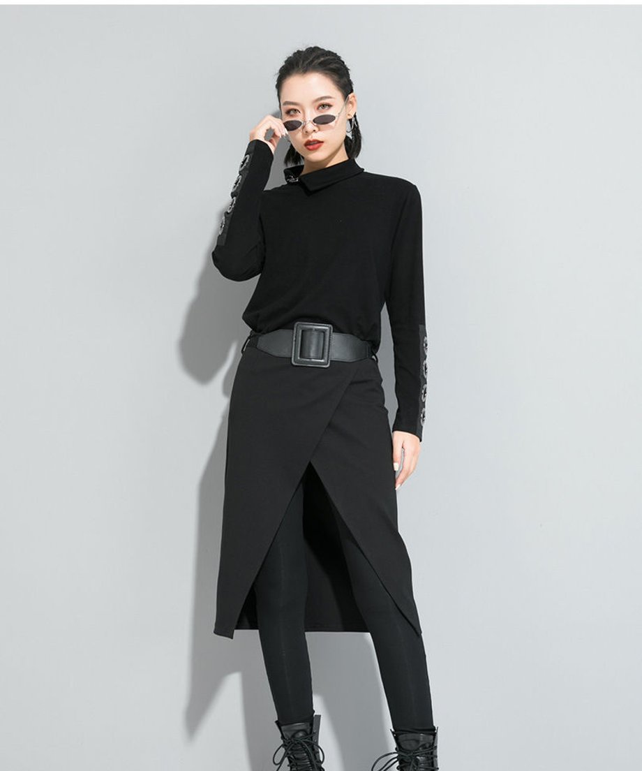 Asymmetric Wrap Skirted Leggings
