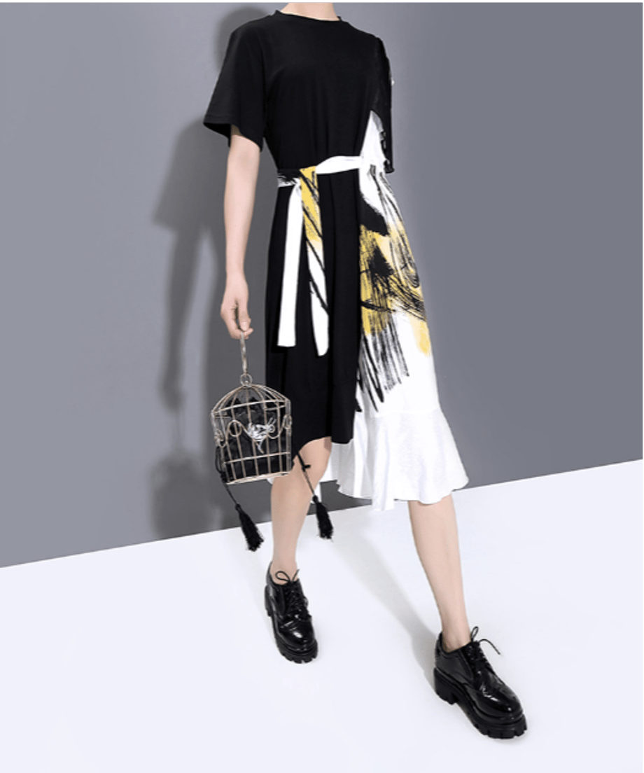 Split Abstract Art Dress