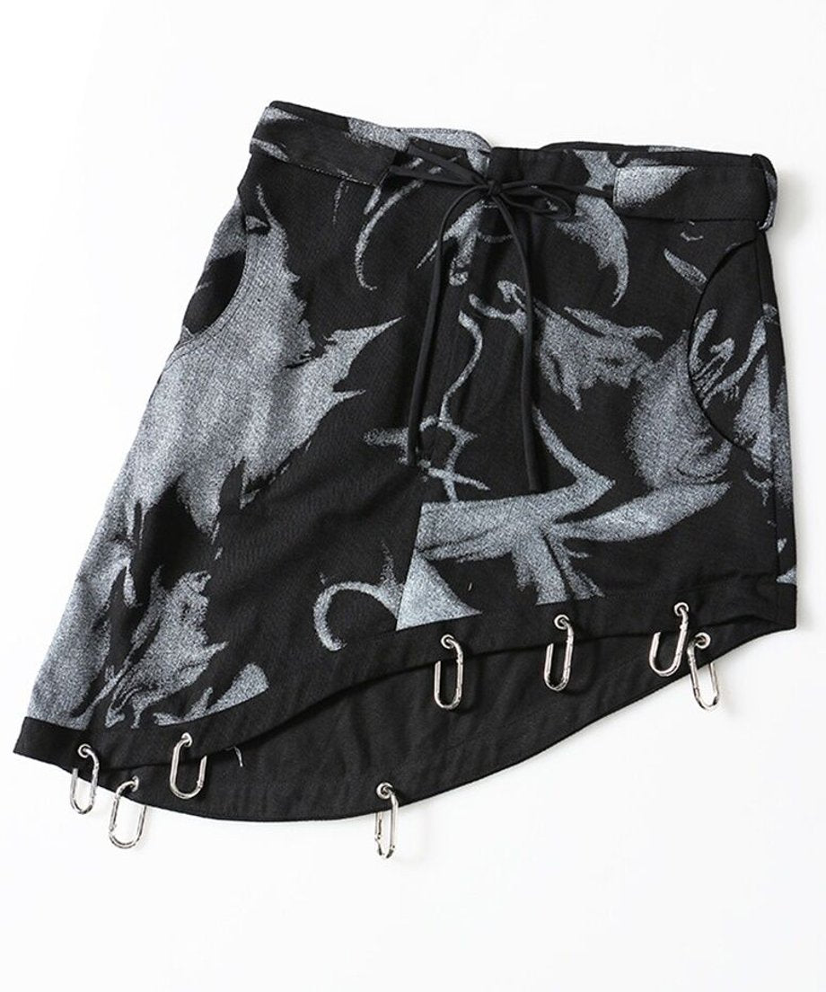 Deconstructed Safety Pin Print Skirt