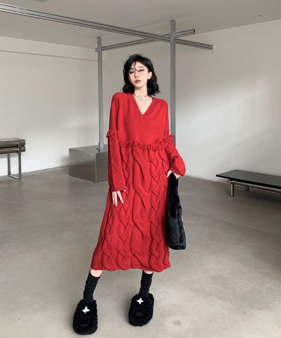 Cross Sweater Dress