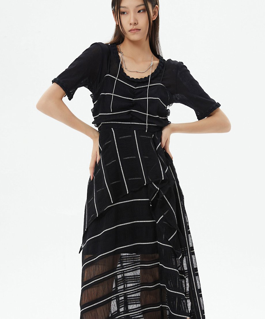 U-neck See-through Top