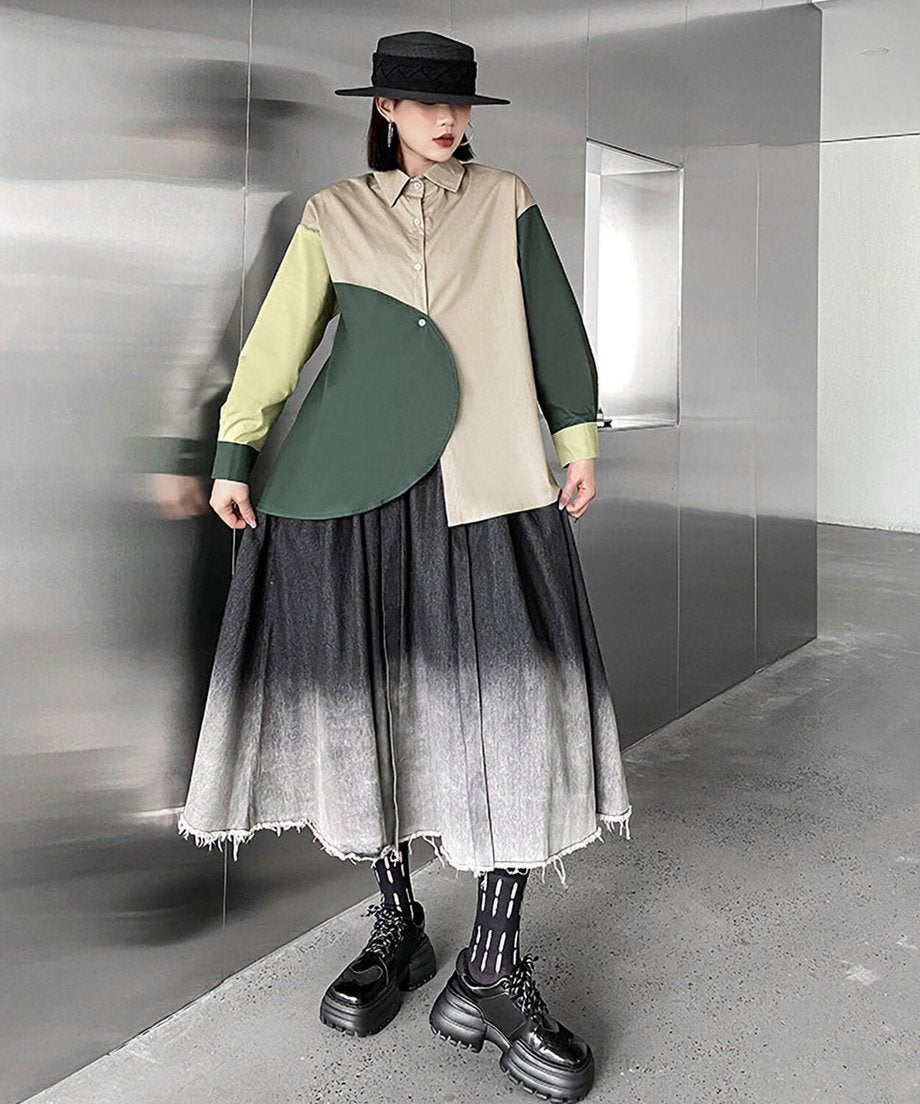 Color Blocking Blouse