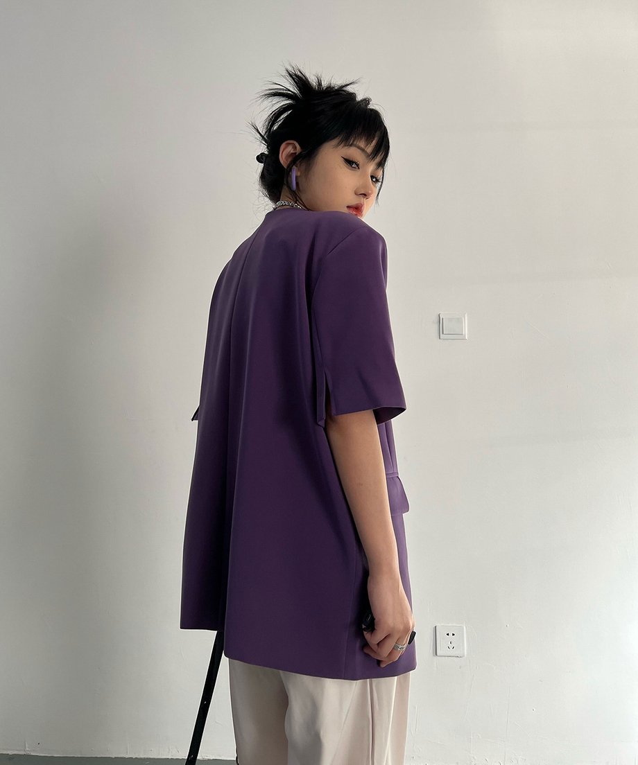 V-neck Short-sleeve Jacket