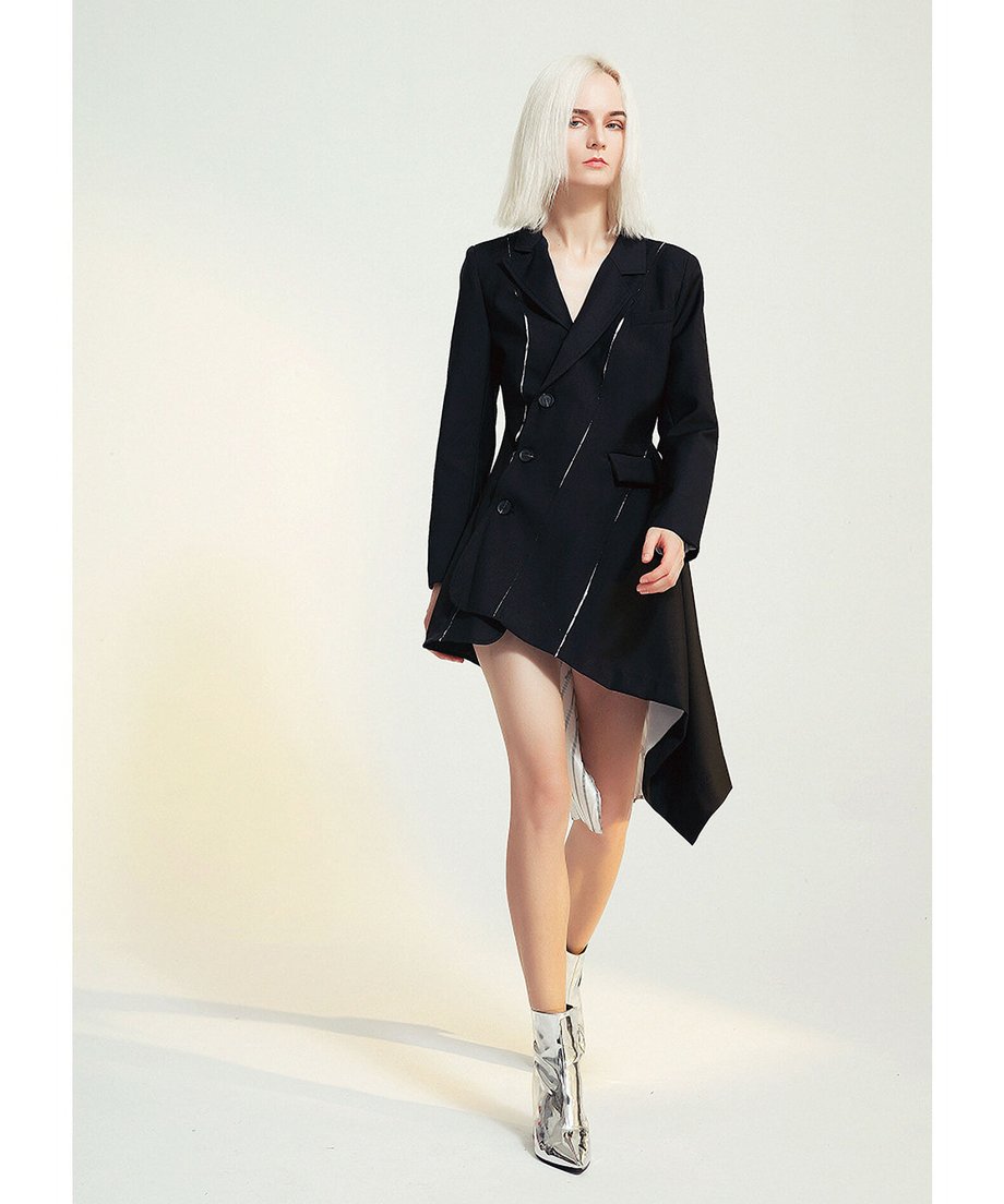 Pleated Panel Tailored Jacket