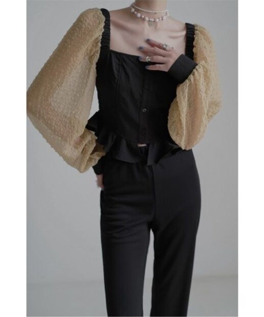 Square-neck Patchwork Top