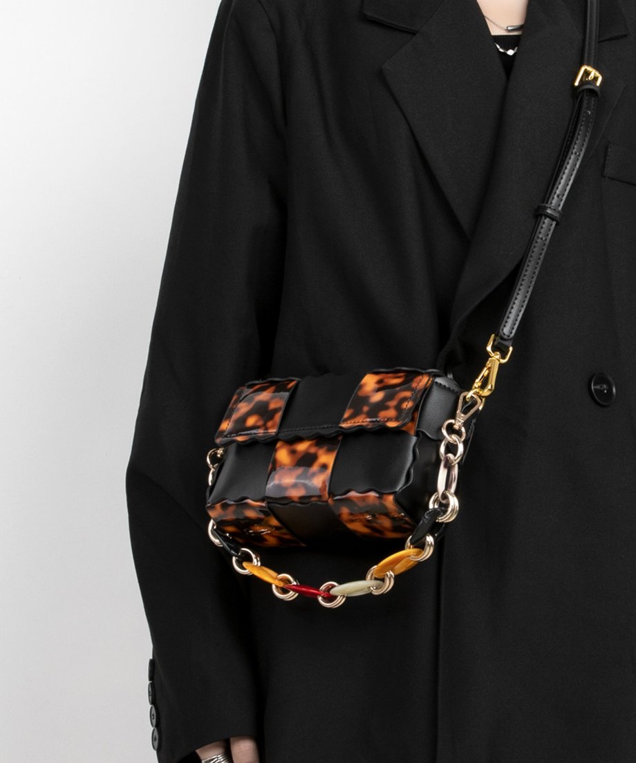 Tortoiseshell Chain Shoulder Bag