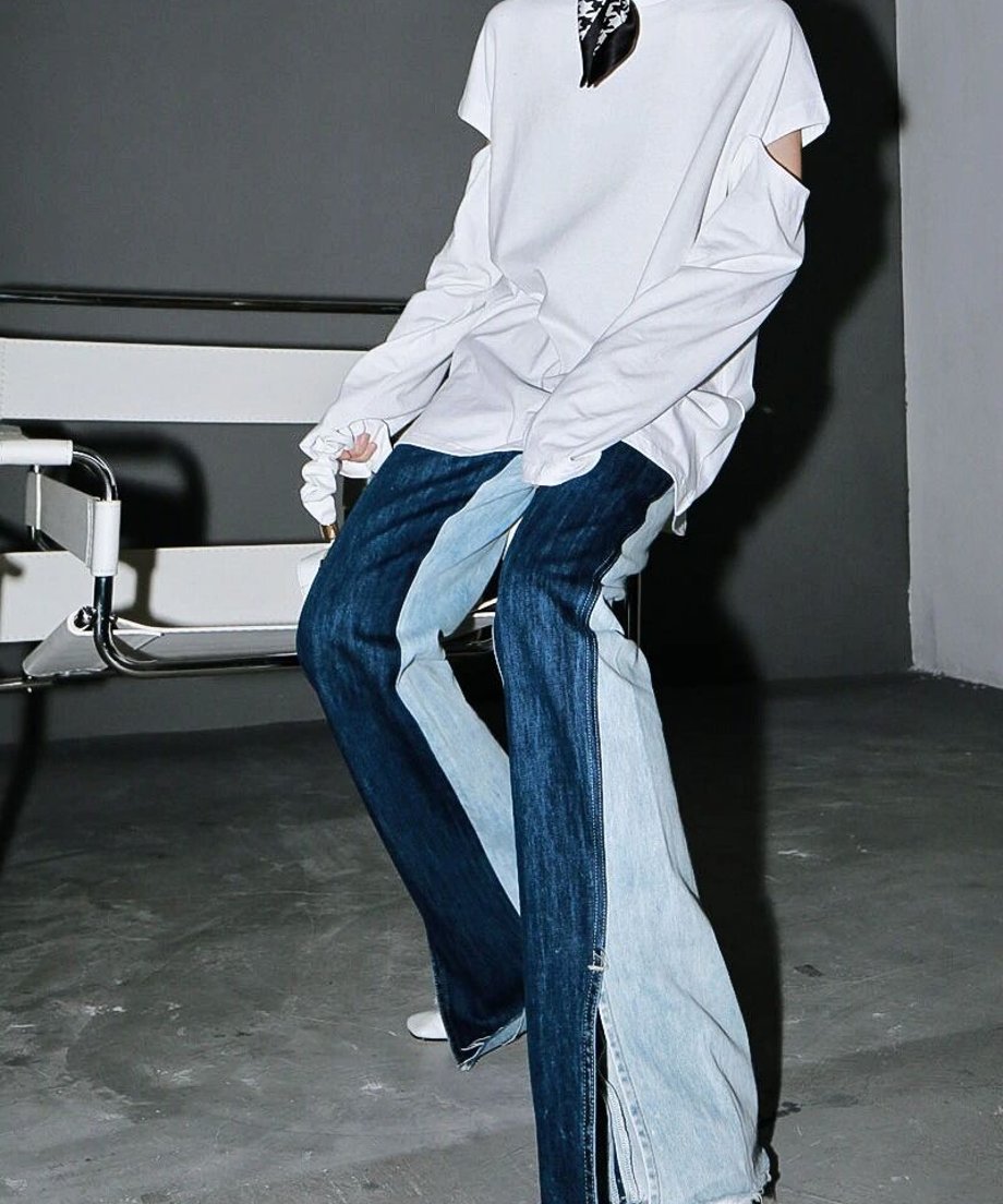 Bicolor Denim Pants