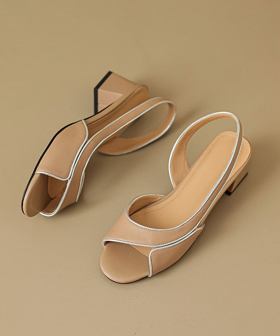 Bicolor Slingback Sandals