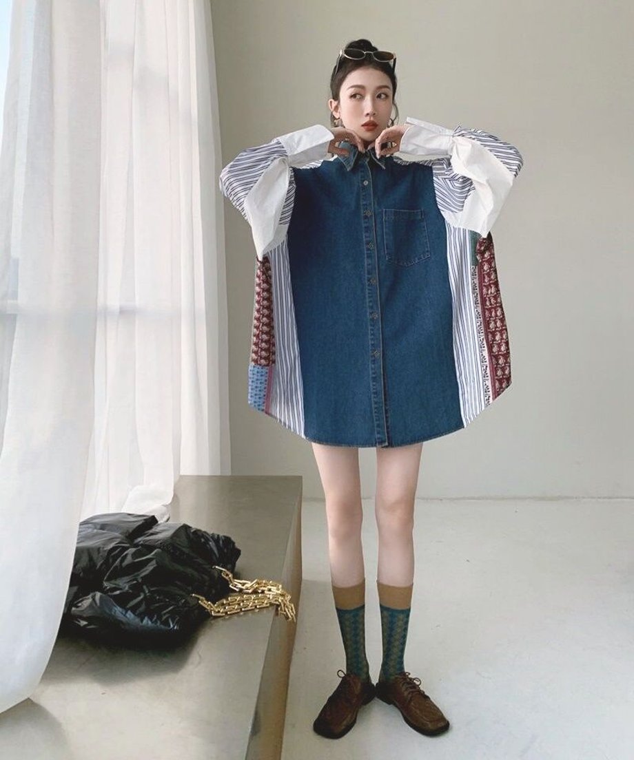 Striped Patchwork Blouse