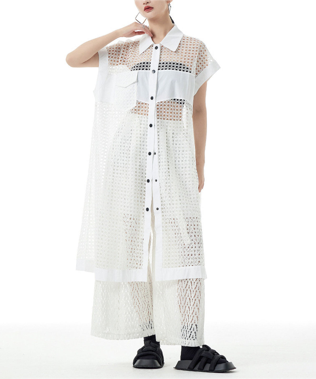 Mesh Long Blouse