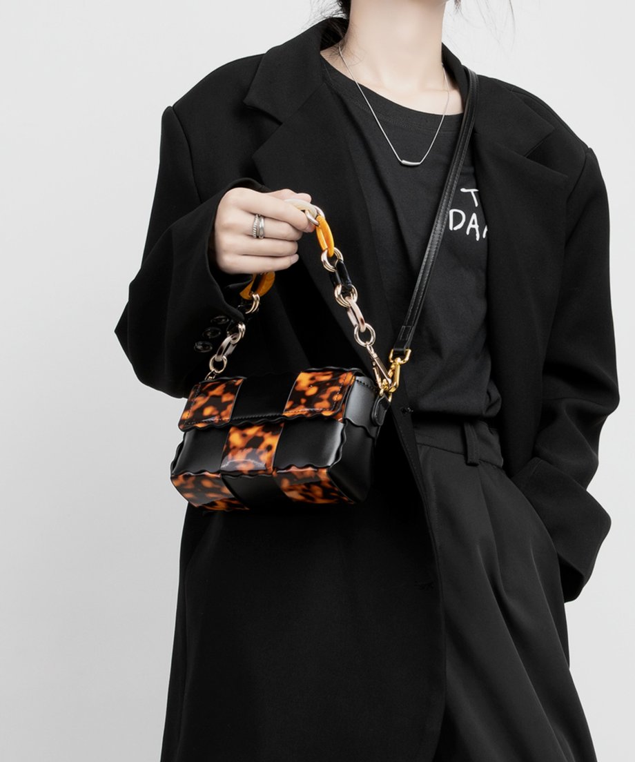 Tortoiseshell Chain Shoulder Bag