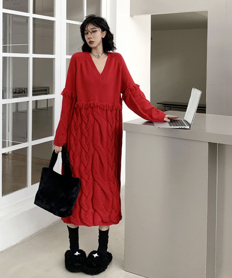 Cross Sweater Dress