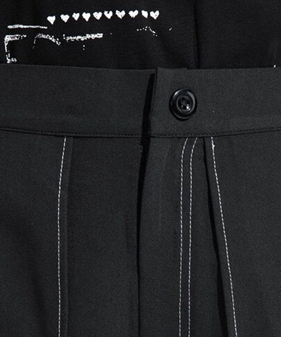 Asymmetric Fold Wide Pants