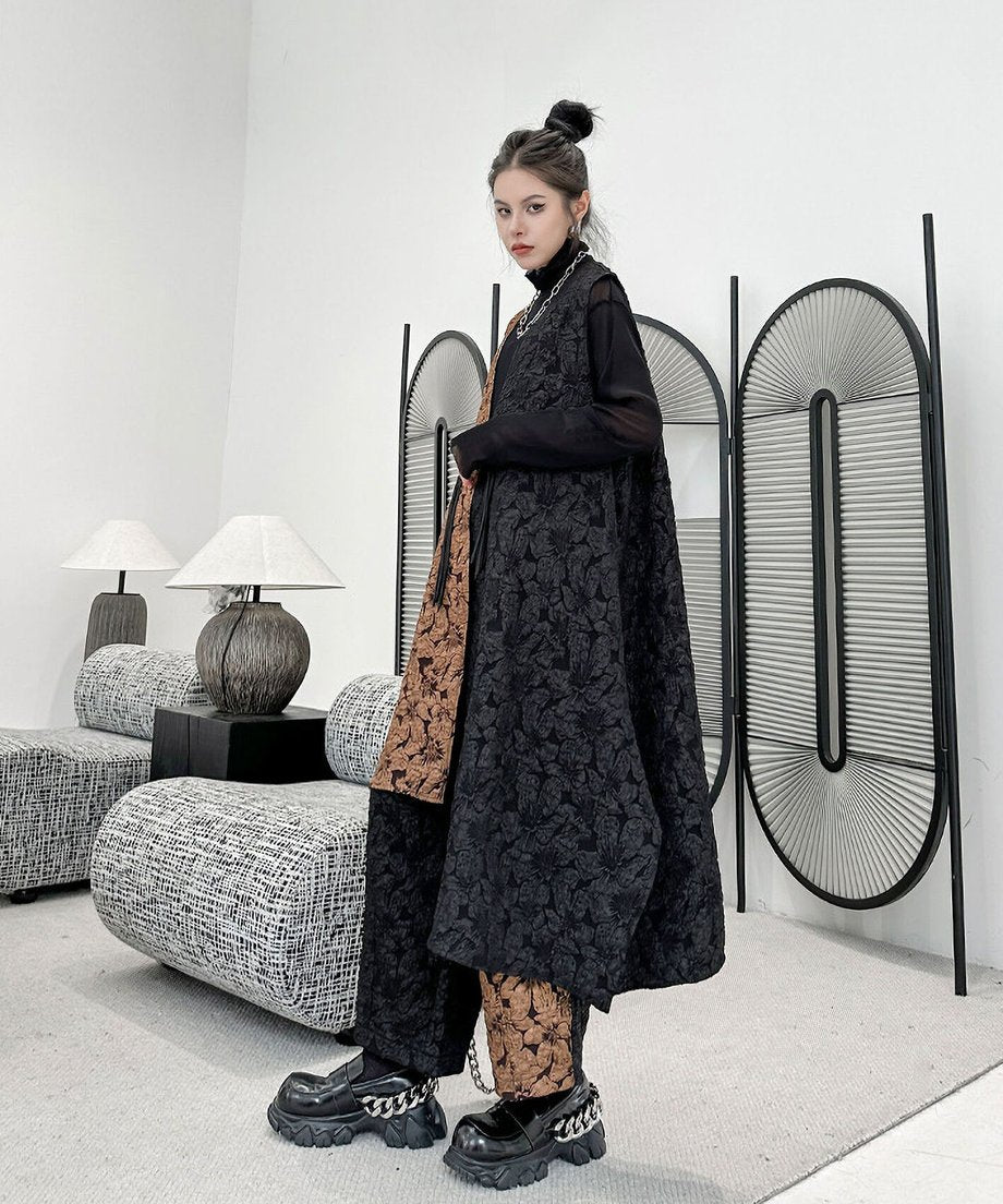 Ripple-fabric Vest&Pants Co-ord