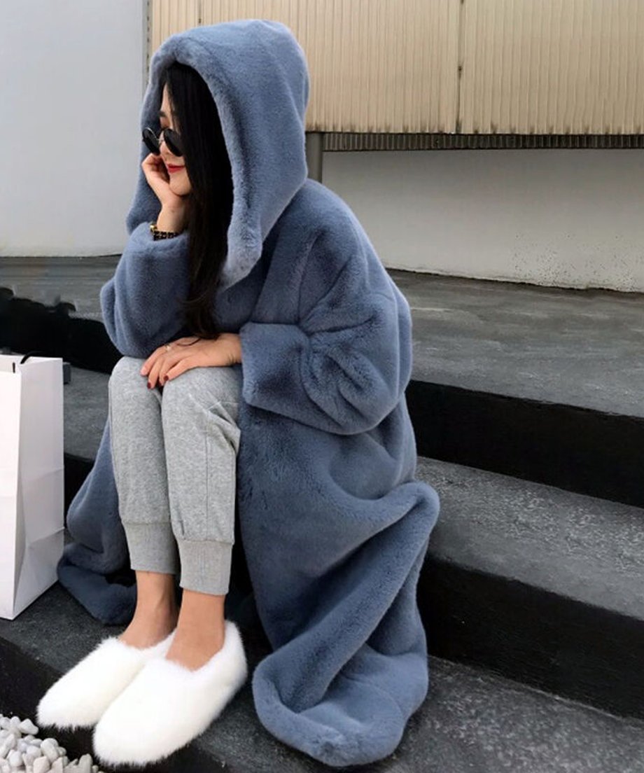 faux fur long coat
