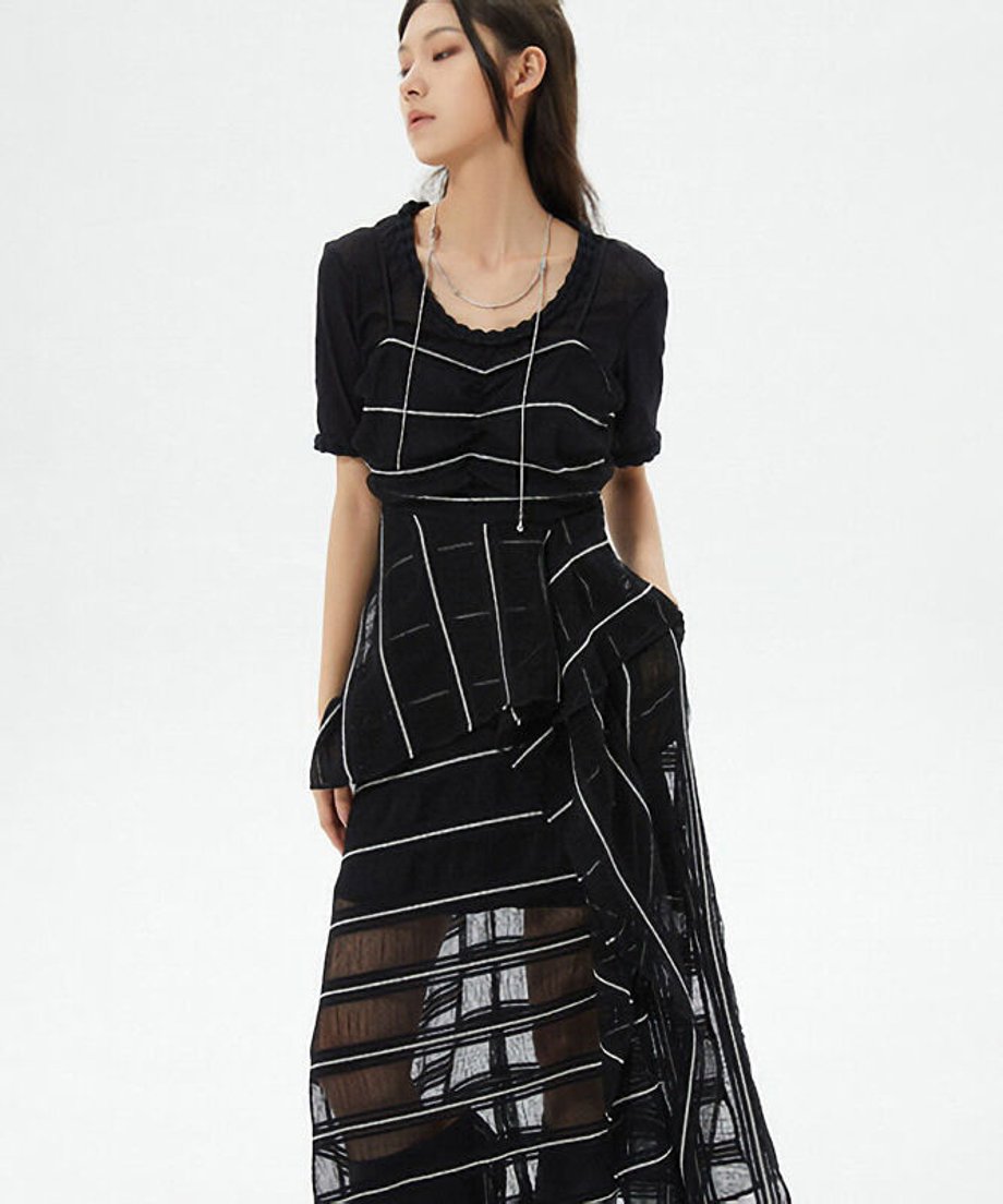 U-neck See-through Top