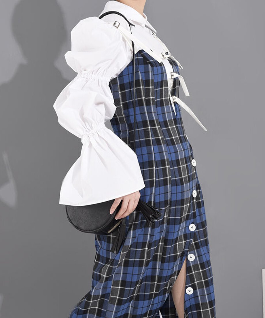 check pattern camisole dress