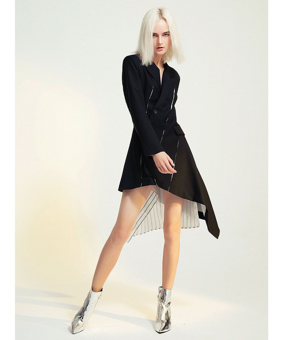 Pleated Panel Tailored Jacket