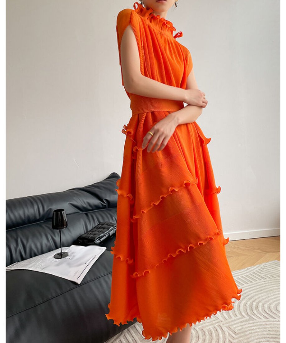 Frill Pleats Dress