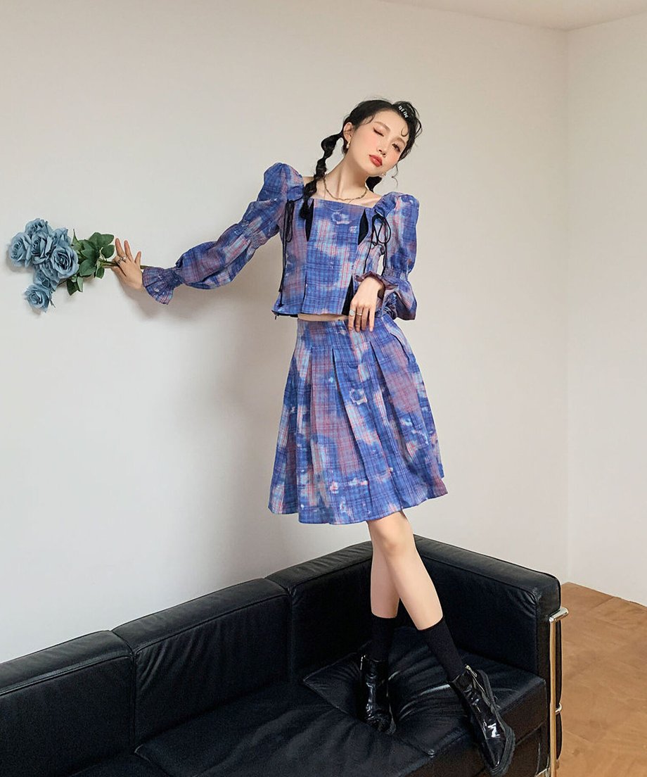 Puff Sleeve Top & Skirt Co-ord