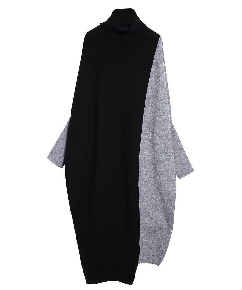 Bicolor Batwing Knit Dress