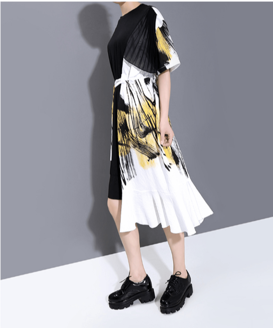 Split Abstract Art Dress