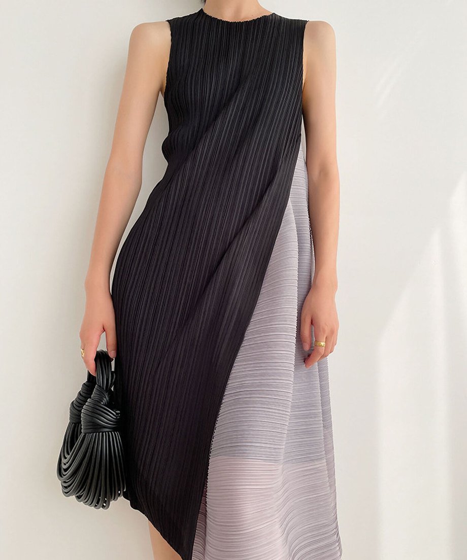 Half Flare Pleated Dress