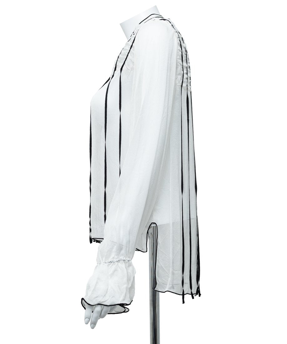 Line Art Sheer Blouse