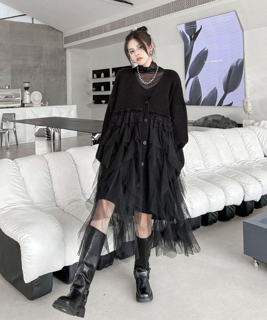 Tulle Tiered Cardigan