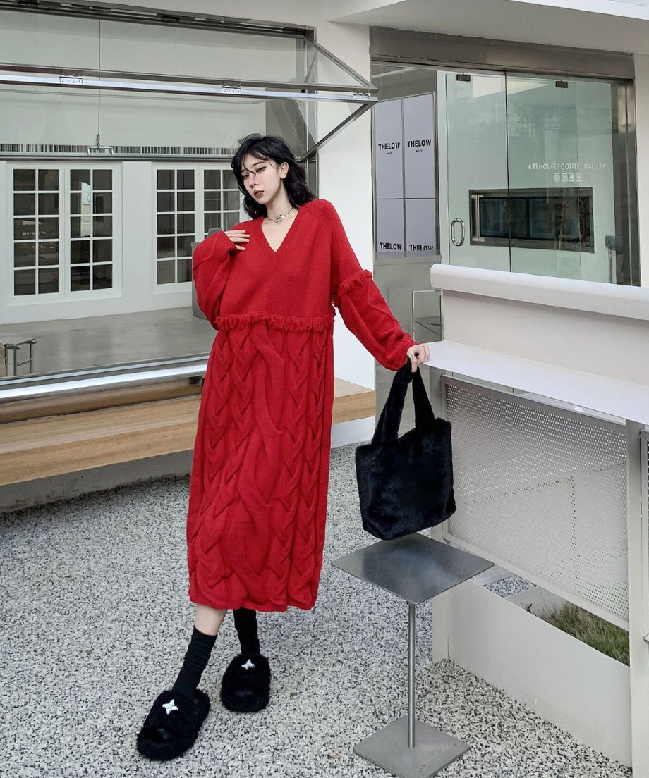 Cross Sweater Dress