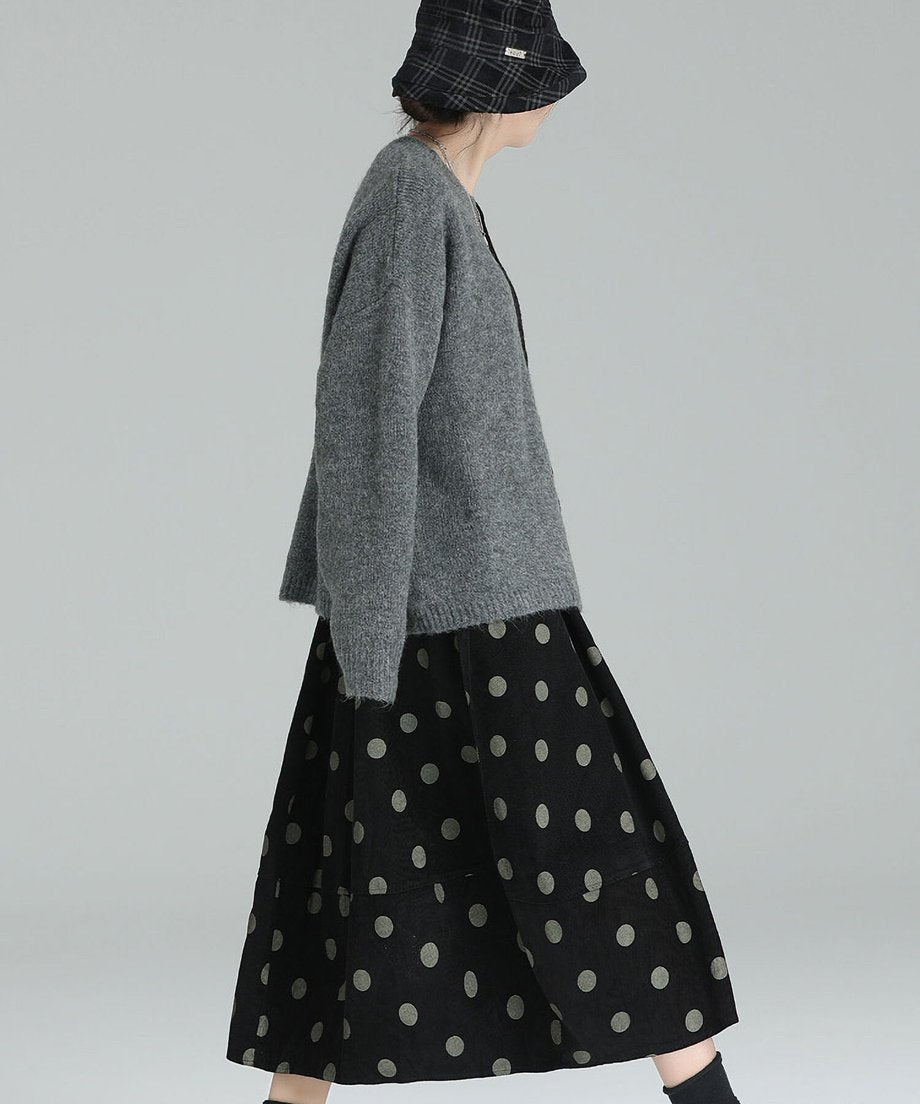 Two-Tone Split Button Cardigan