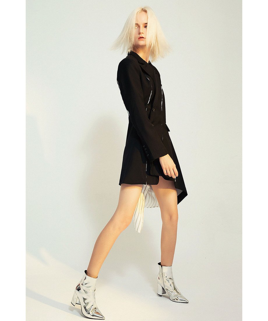 Pleated Panel Tailored Jacket