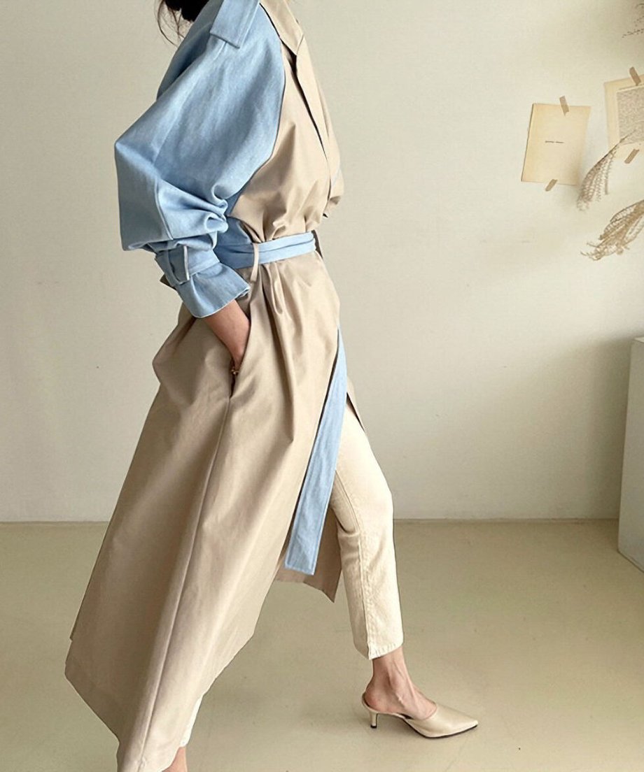 Raglan Sleeve Trench Coat